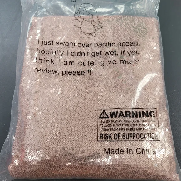 2pk Rose Gold sequin Tablecloth 50" X 50" - Picture 5 of 6